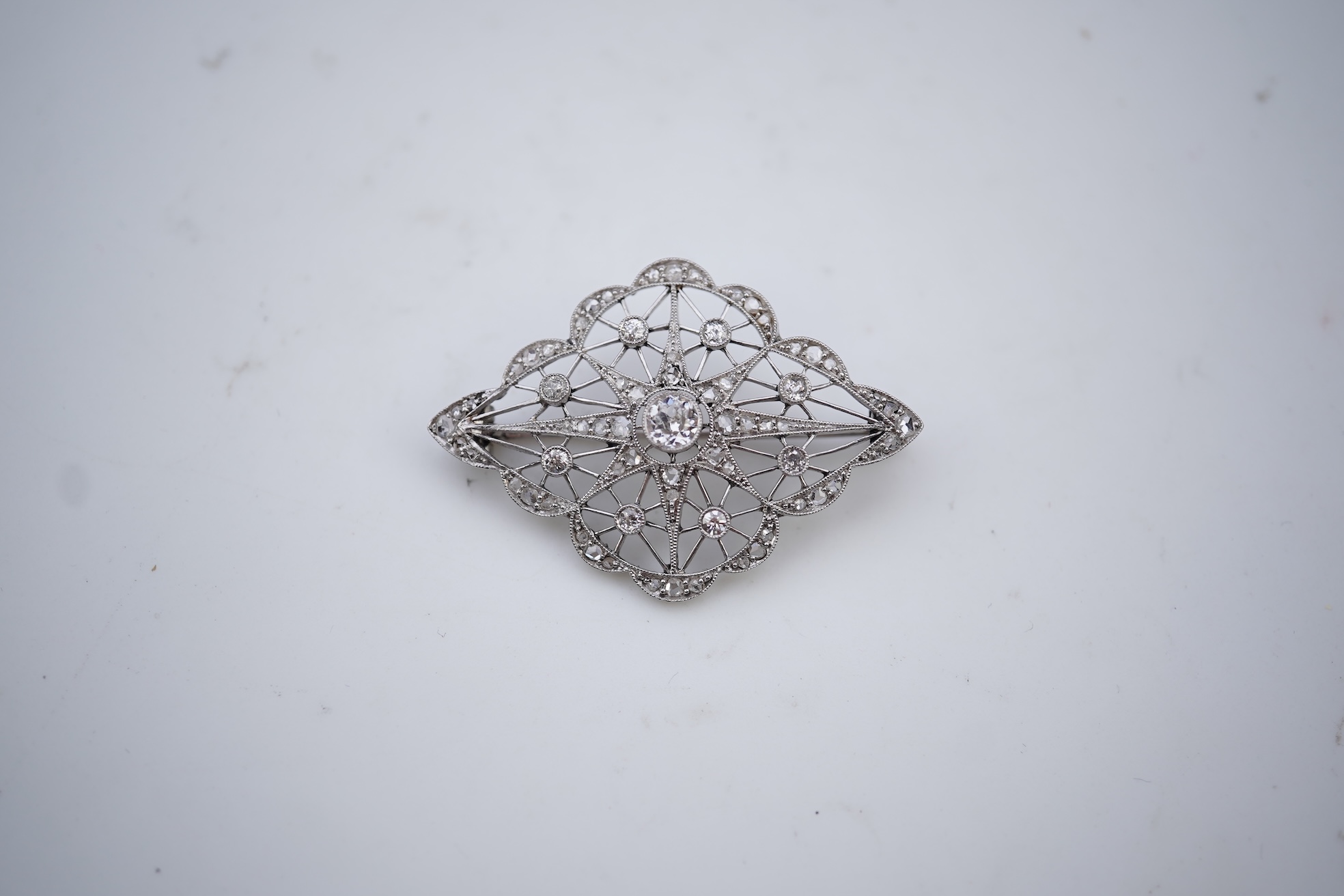 A Belle Epoque diamond brooch, early 20th century